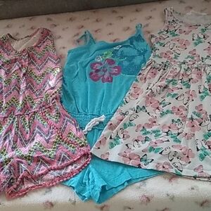 Girls Size 7/8 custom bundle Summer 2 Rompers, dress, tutu H&M Extremely Me